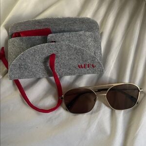 Mita Duomo Matte Lt. Gold Square Aviator Metal Frame Sunglasses